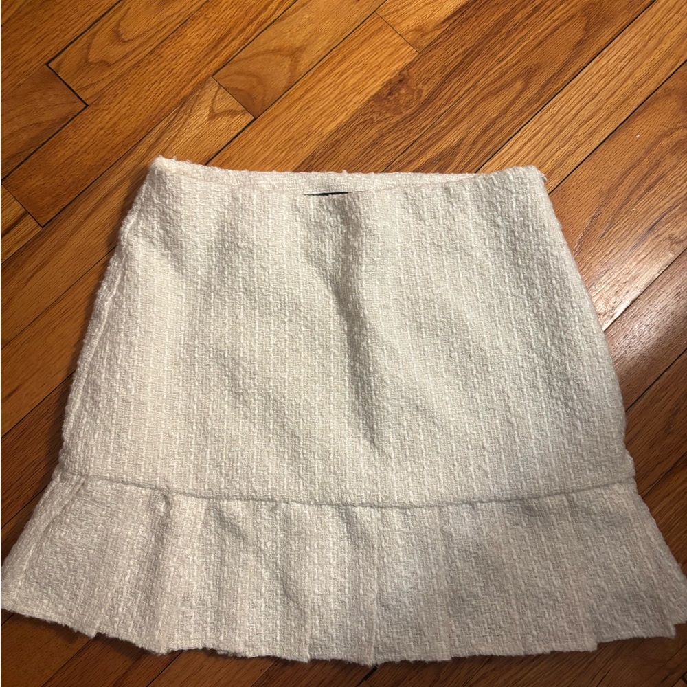 Forever 21 Cream Textured Pencil Skirt